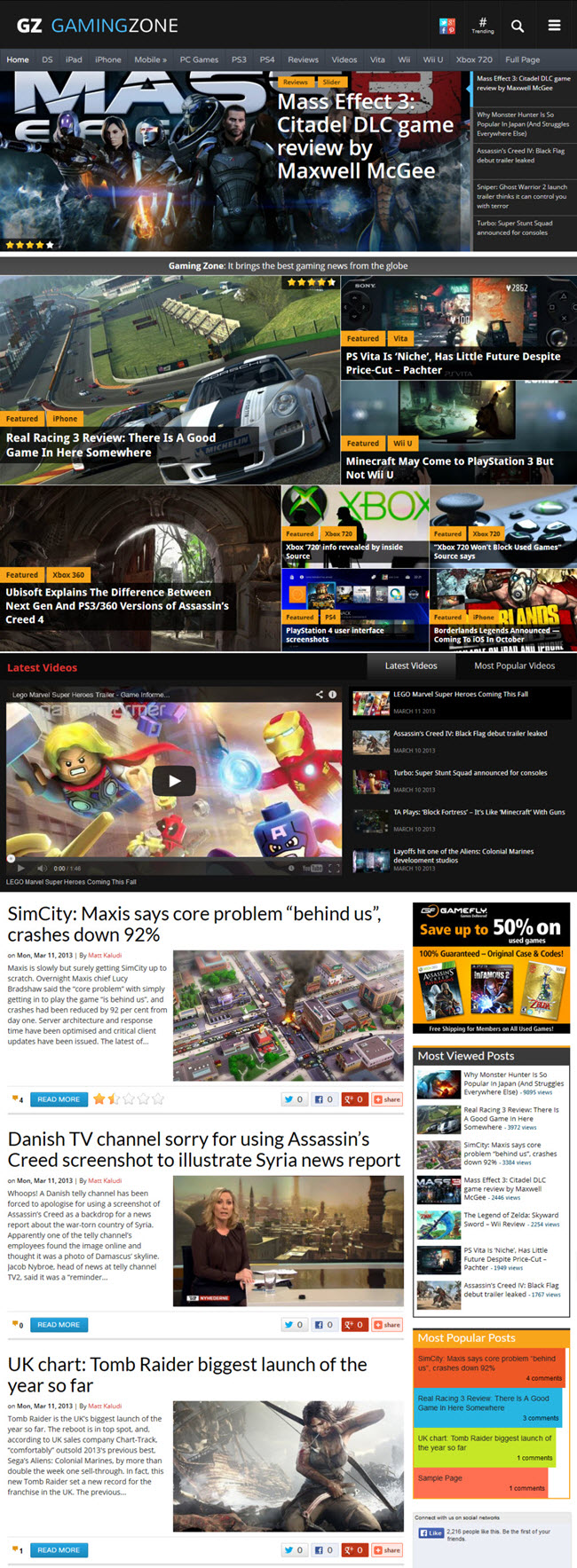 gamingzone screenshot Best WordPress Gaming Themes