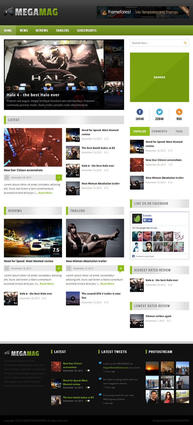 megamag gaming screenshot Best WordPress Gaming Themes