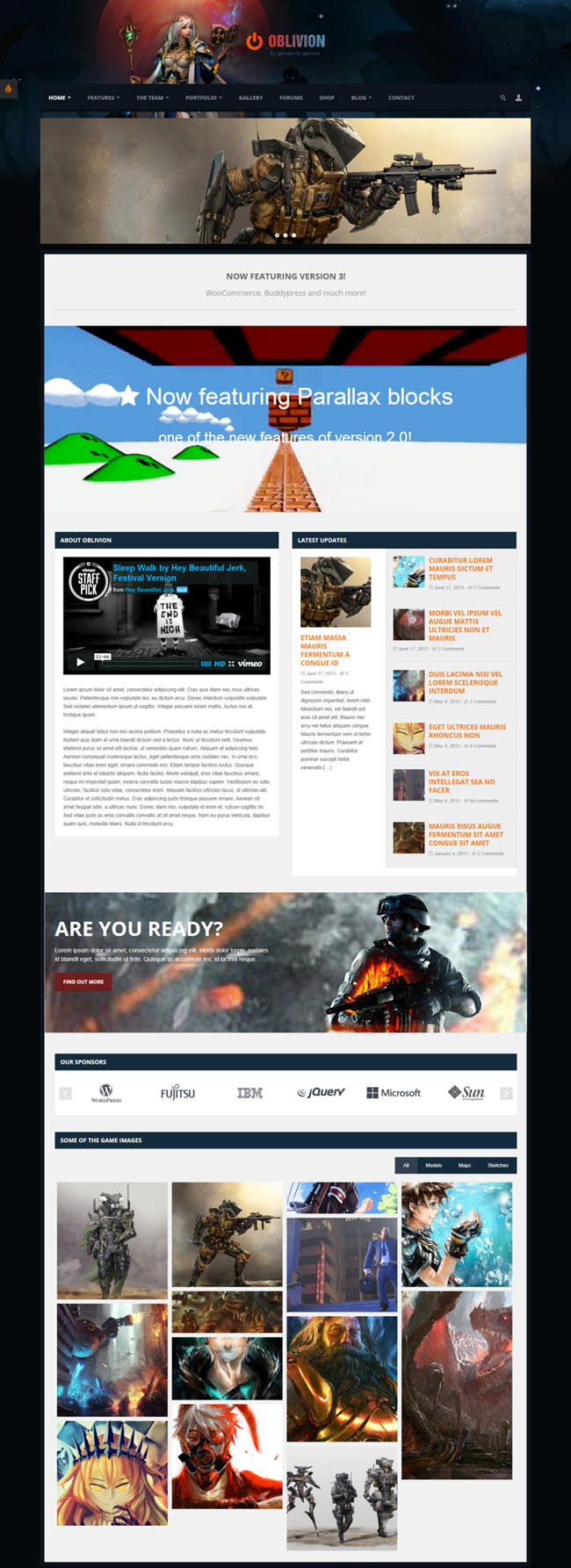 oblivion screenshot Best WordPress Gaming Themes