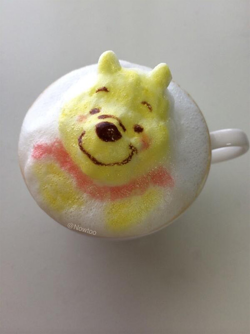 Colorful Caffe Latte Art Winnie the Pooh Colorful Caffe Latte Art