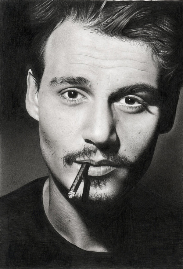 Johnny Depp by kim ji hoon Pencil Drawings by hrm n