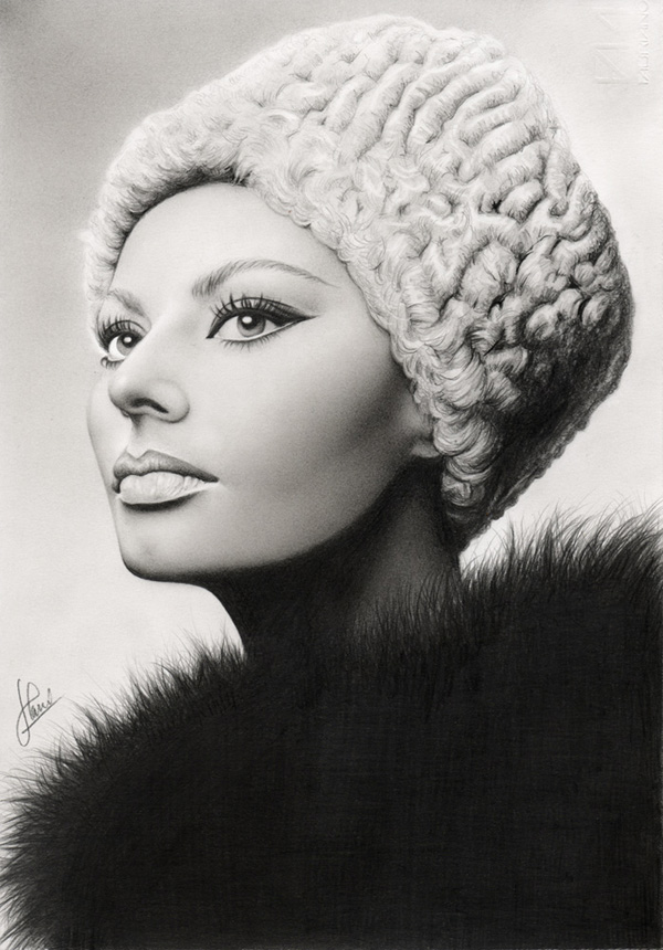 Sophia Loren by kim ji hoon Pencil Drawings by hrm n