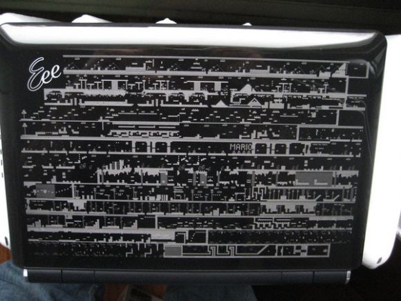 1232491240 pic on Design You Trust 1232491240 Eee PC etched with every level map of Super Mario Land