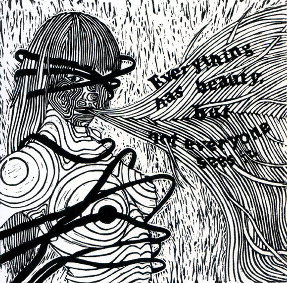 everythinghadbeauty print sm Lino carvings prints for APW Gallery NYC.
