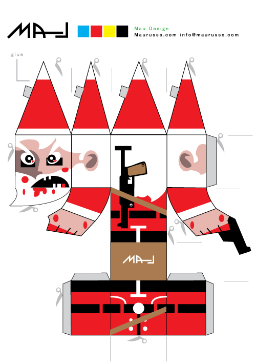 paperbabbo pic on Design You Trust paperbabbo Santa Claus terrorist paper toy