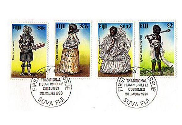 fijianfdc2 Traditional Fijian Chief’s Costumes stamps