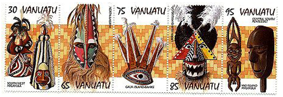 Vanuatu mask stamps vanuatu10 Vanuatu mask stamps