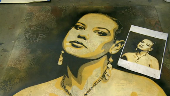 2 0sdfdfg8 Shepard Fairey Paints At Studio No. 2 in Los Angeles.