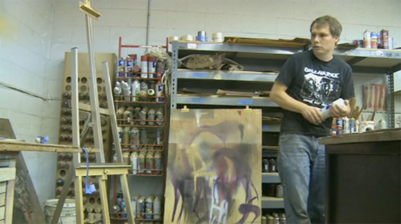 3 sdfsdf07 Shepard Fairey Paints At Studio No. 2 in Los Angeles.