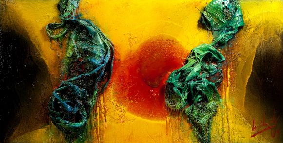 EMOZIONI NEL VOLO.cm 100 200 TEC.mista su tela Corrado Gai, italian painter