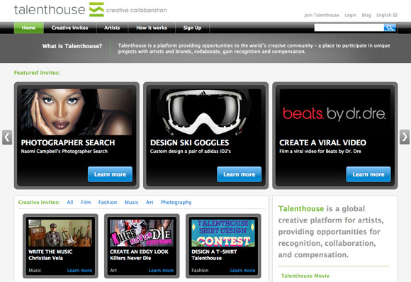 bigtalent 5 Fresh & Innovative Collaboration Platforms For The Creative Community