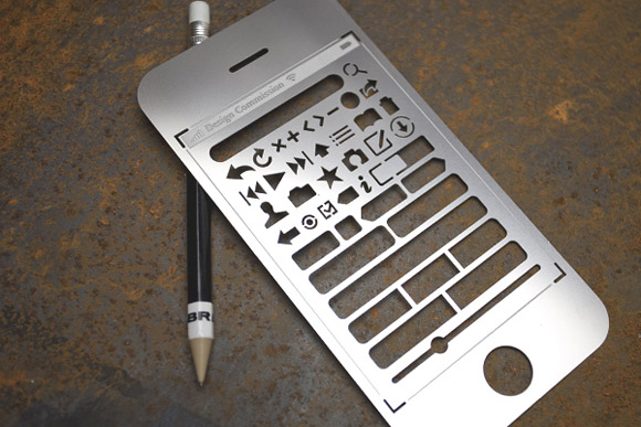 pic on Design You Trust iPhone stencil on paper