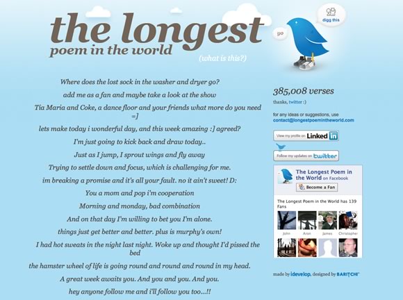 longestpoem The Most Creative 10 Twitter Mashups