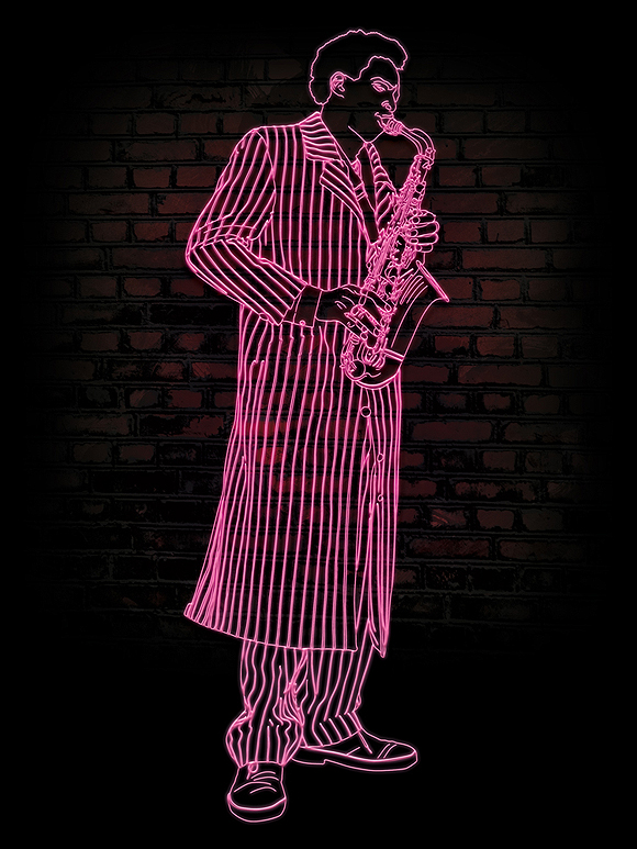sax player DYT Neon band
