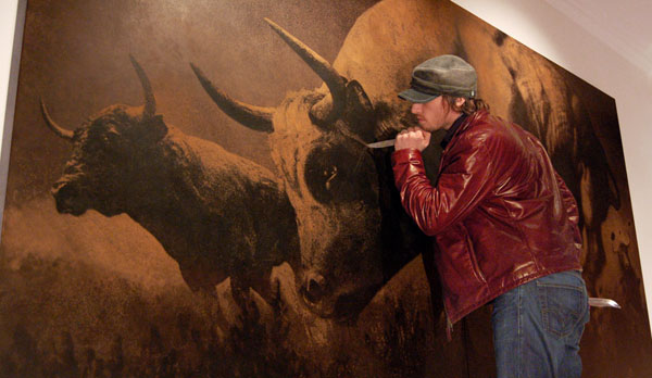 1 129 Mark Evans | Amazing Etched Leather Murals 