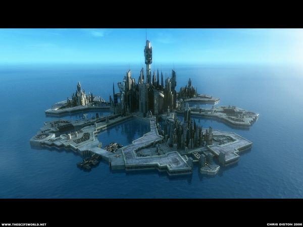 Atlantis City Daytime by Diston Concept Art by Chris Diston