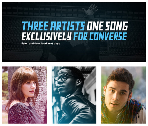 CONVERSEthreeARTISTS pic on Design You Trust CONVERSEthreeARTISTS Converse launches Three artists. One song.