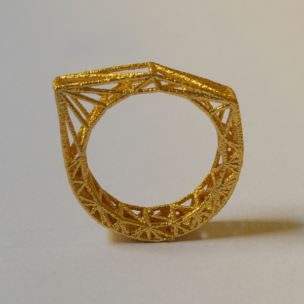 Gold Plated 3D Printed Structural Ring by Bits to Atoms IMGP4326ed Gold Plated 3D Printed Structural Ring by Bits to Atoms