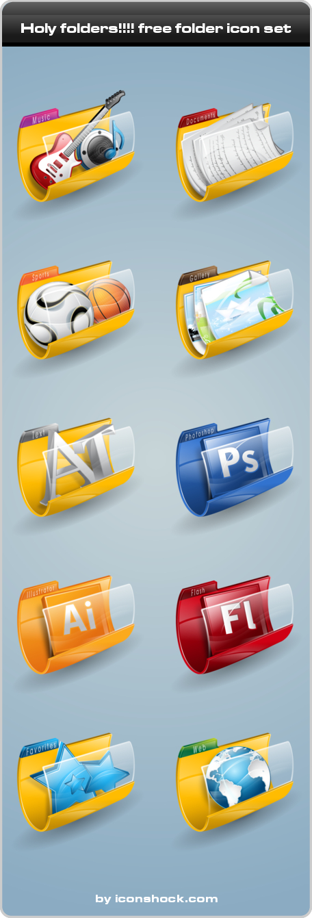 IS Holy folders free folder icon set stock icons 10 Packs   125 Fantastic Icons