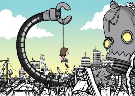 IllustrationsandgiantRobots18550x390 Illustrations and giant Robots – Nick Hammo Hamilton