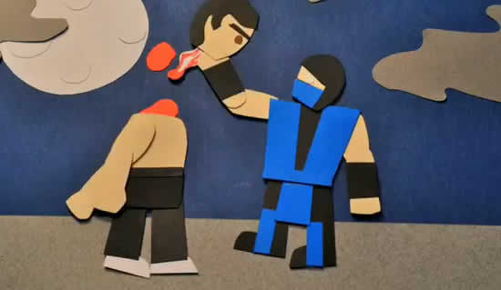 MortalCombatenStopmotionetenPapier2 Mortal combat on paper and Stop motion