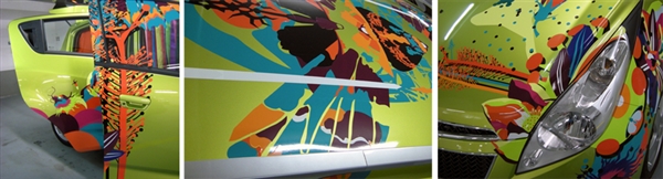 Spark 8 Explosion of designs in dazzling neon colours for new microcar