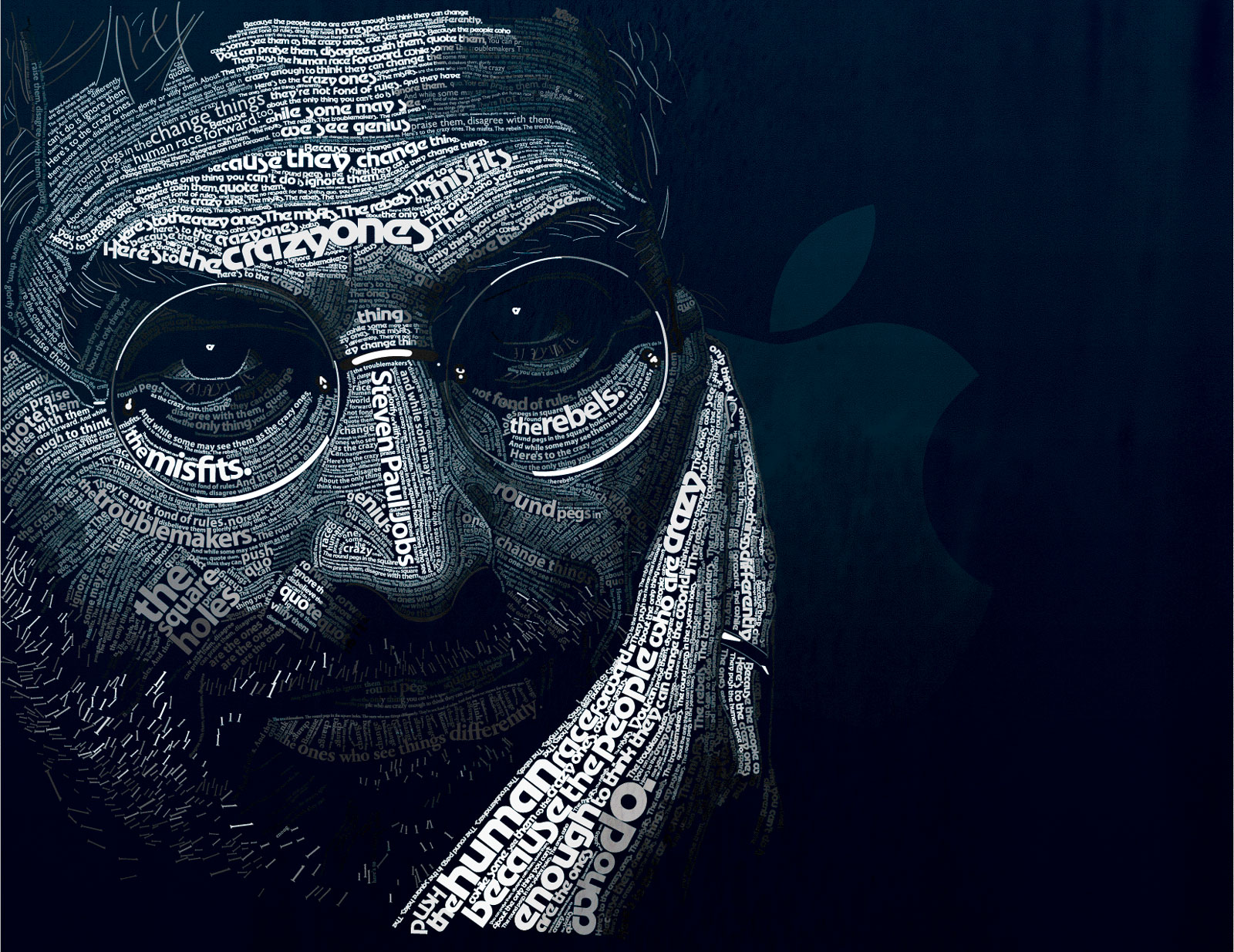 Steven Paul Jobs by dylanroscover pic on Design You Trust Steven Paul Jobs by dylanroscover 67 Wonderful Typographic Portraits