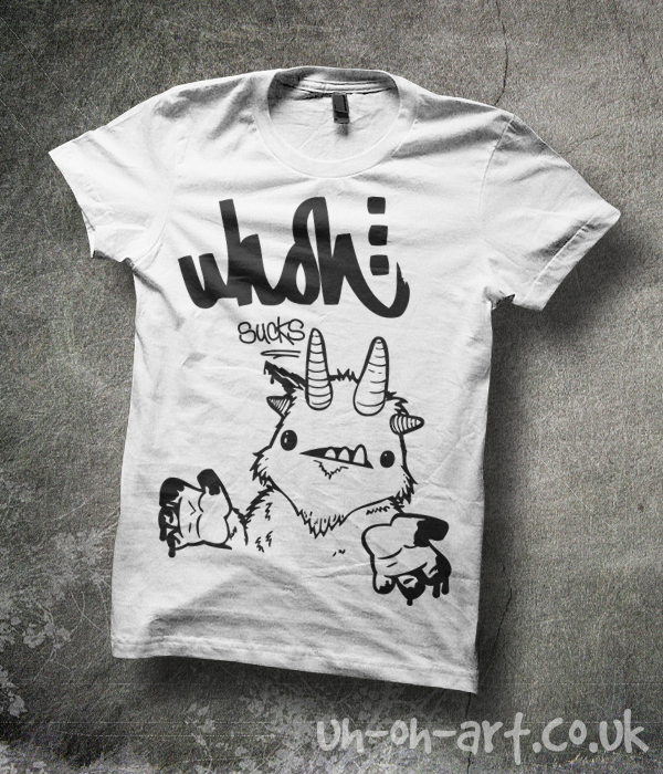 Uhohsucks 01 pic on Design You Trust Uhohsucks 01 UK Graffiti artist Uh Oh! releases a new t shirt design