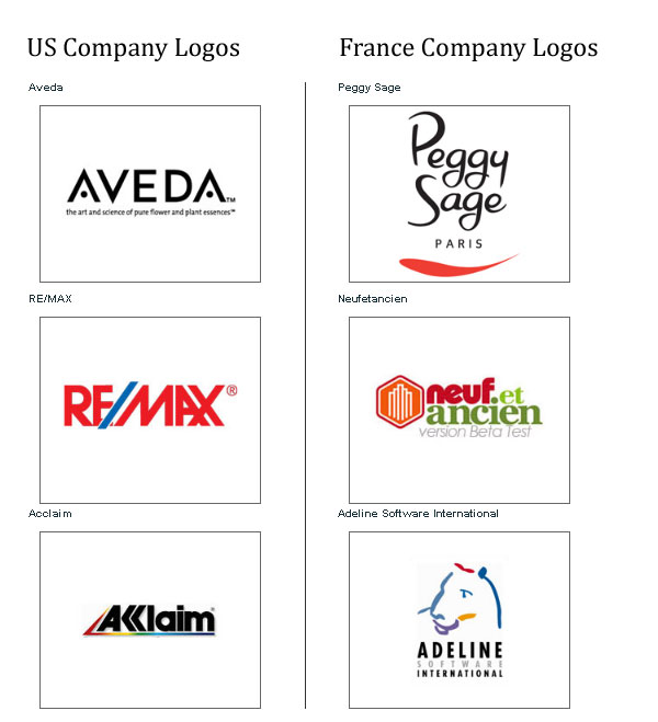 bwUSFraDYT 01 Comparing US and France Company Logos – 20 counterpart logos 