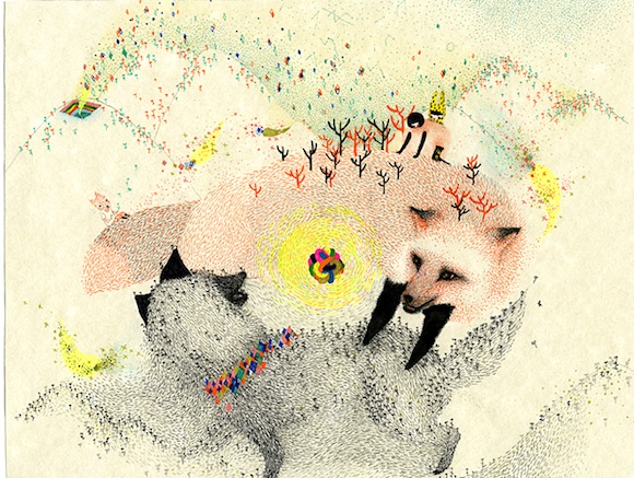 foxwolf2 Shen Plum, illustrating foxes & wolves