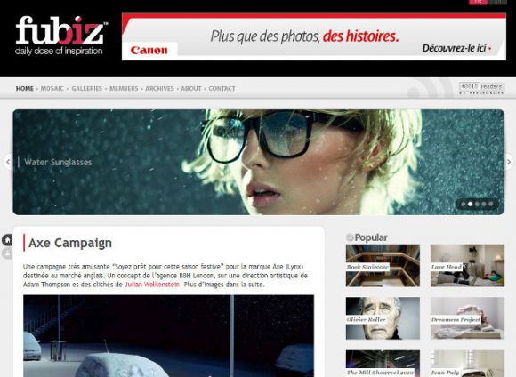 Showcase of popular blogs from France fubiz.net Showcase of popular blogs from France