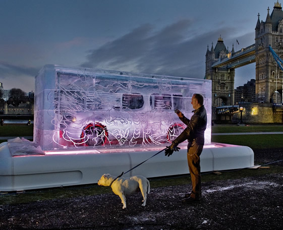 Nissan Cube in a Cube by Henry Hate icecube1 Nissan Cube in a Cube by Henry Hate