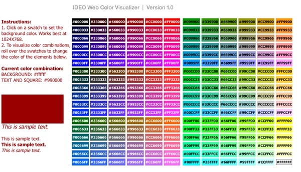 ideo 15 Color Generator and Palette Tools