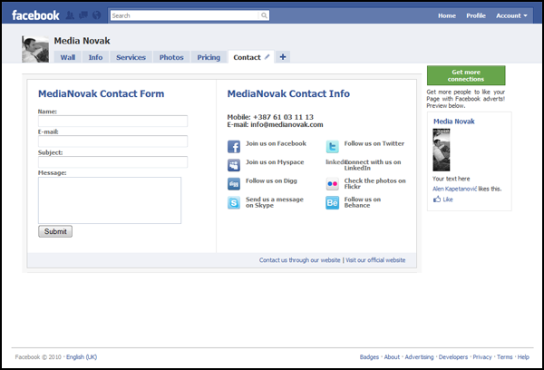 Do You Need a Custom Facebook Fan Page? medianovakfacebookcustompages4 Do You Need a Custom Facebook Fan Page?