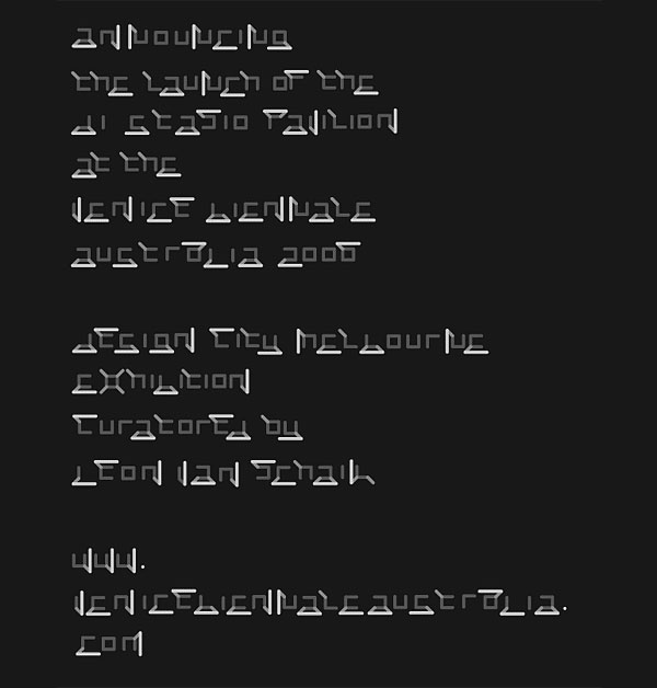 one point venice Amazing 3 D Typeface by David Pidgeon