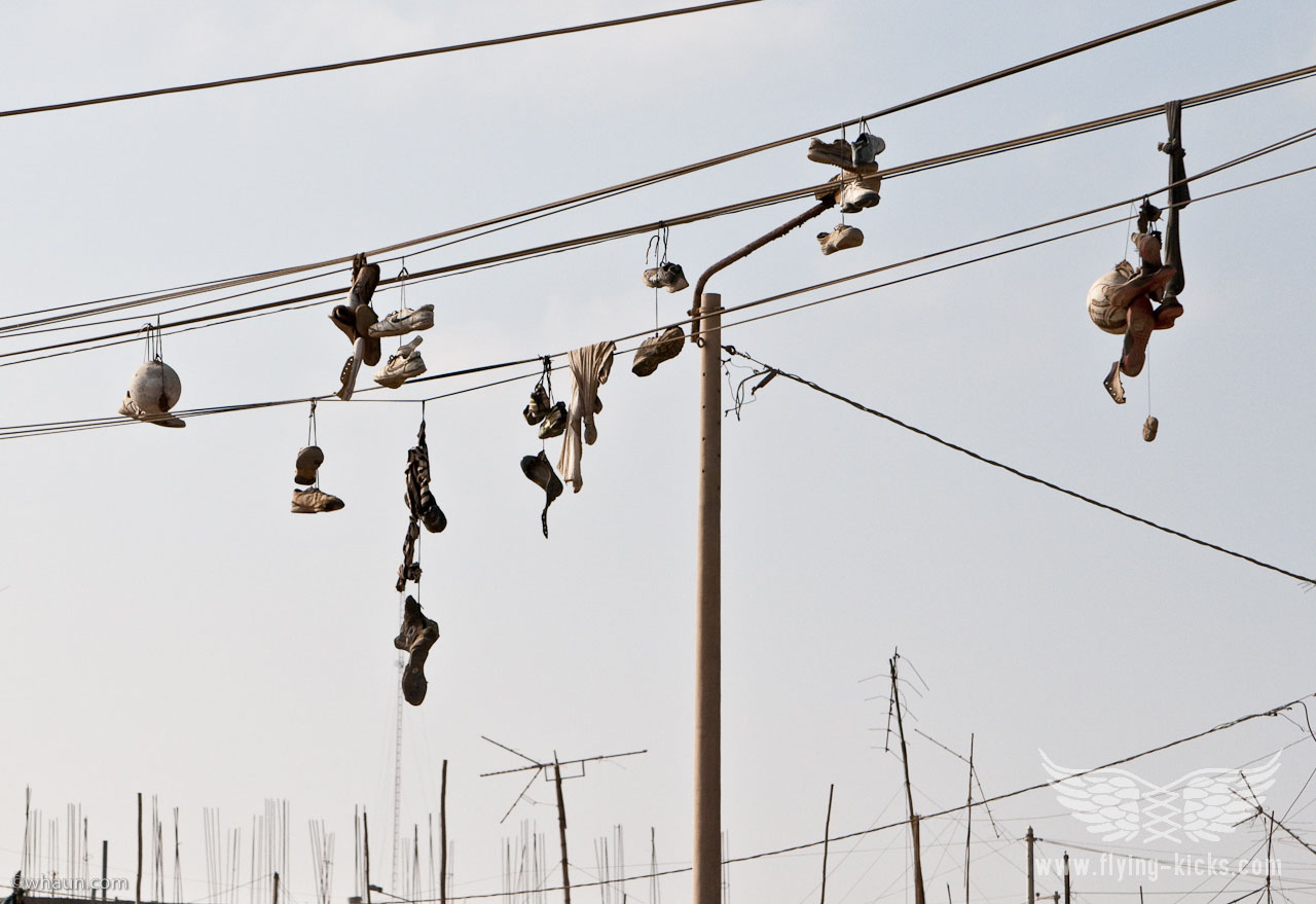  sneakers mysteriously hang themselves