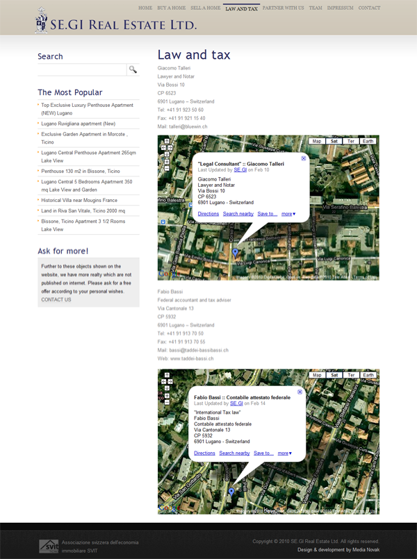 Brand new site for SEGI Ltd, an Swiss Real Estate agency | Presented by MediaNovak segihome3 Brand new site for SEGI Ltd, an Swiss Real Estate agency | Presented by MediaNovak