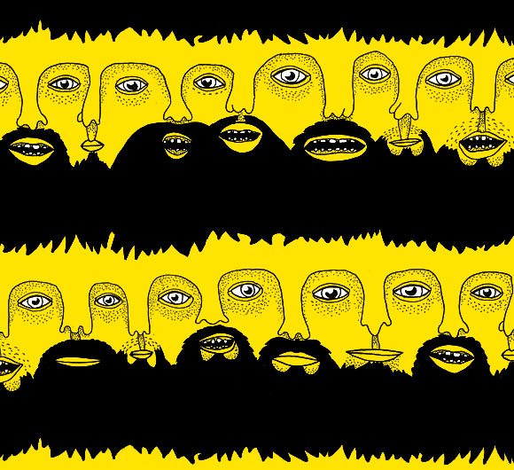 siamesesbarbudos close Bearded siamese twins   pattern by weisshaus