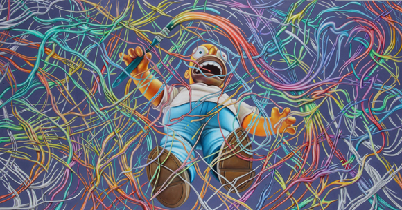  Ron English Paints High Speed Homer Simpson