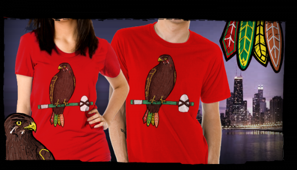tee100610 pic on Design You Trust tee100610 Chicago Blackhawks inspired Graphic T Shirt from RIPT Apparel
