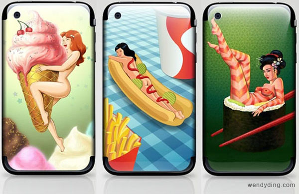 wendyding iphoneskins 01 Food Girls iPhone + Laptop Skins