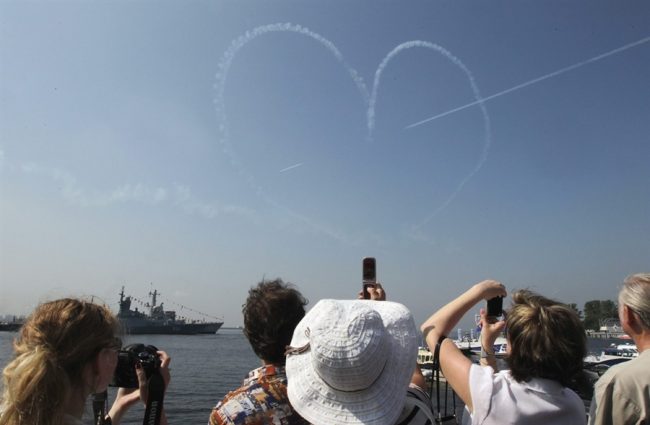 Drawing Hearts In The Skies Over St. Petersburg
