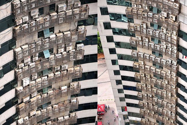 Most Awesome Wall Of Air Conditioners Appears In Fuzhou, China