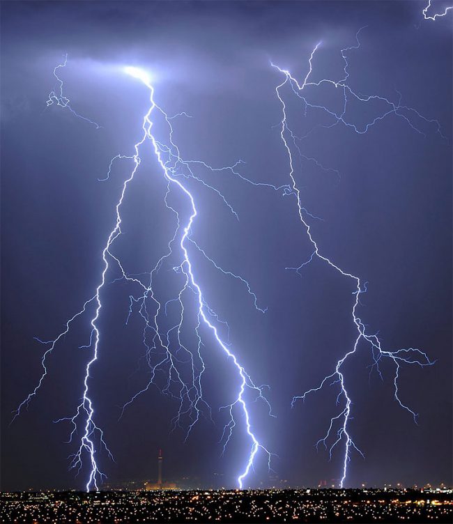 Lightning Illuminates The Sky Over Las Vegas