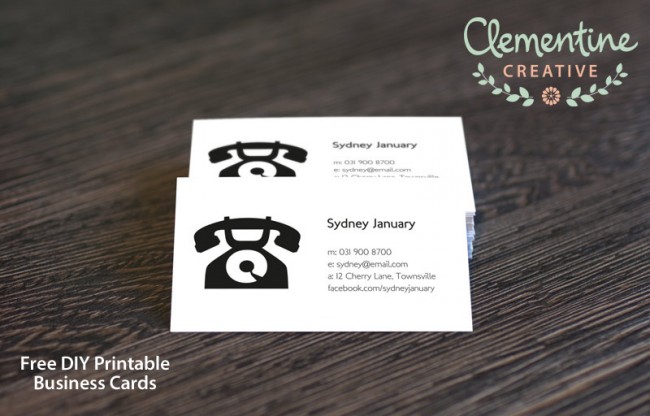 free DIY printable business card template