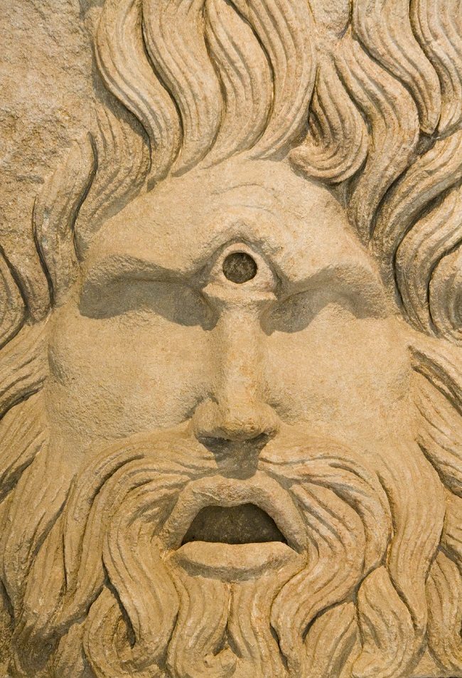 Statue Detail Of Cyclops, Roman God