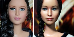 Jennifer Lawrence as Katniss Custom Doll Repaint by Noel Cruz