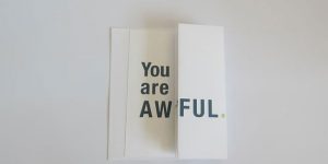 Seemingly Offensive Fold-Out Greeting Cards