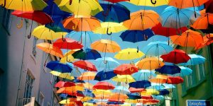 Umbrella Sky in Agueda, Portugal