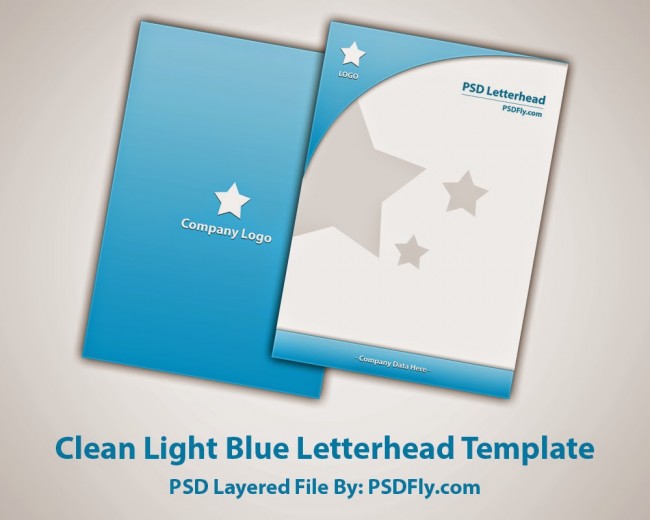Clean Light Blue Letterhead Template